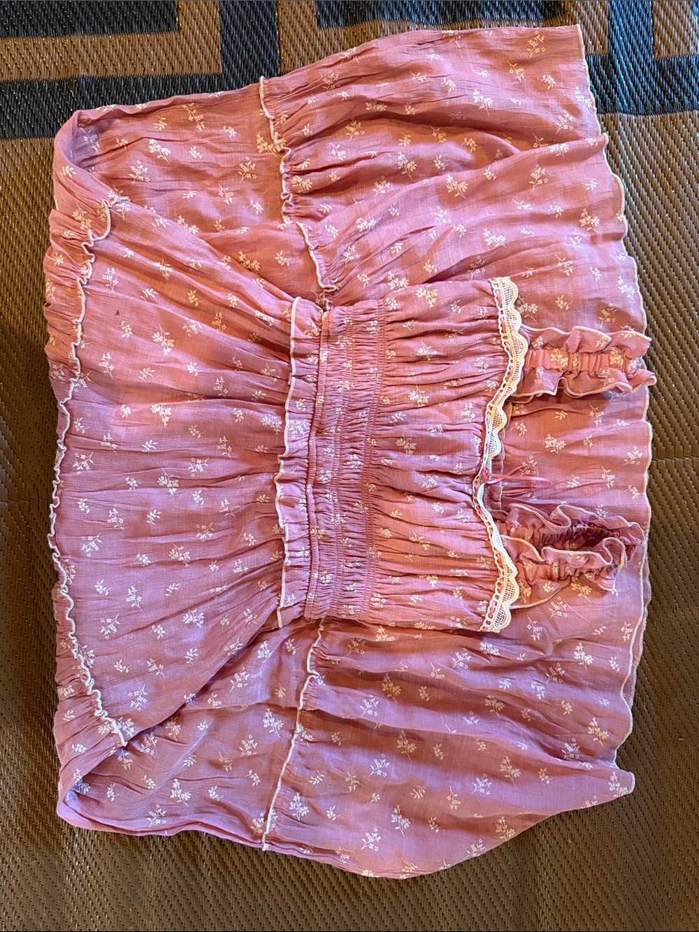 Trixxi Pink Floral Ruffled Girls Skirt